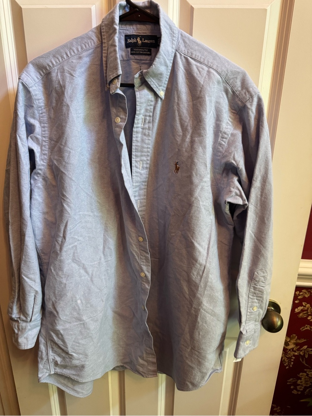 Ralph Lauren Men's Light Blue Oxford Button-Down Shirt - Polo Logo Adult Men's M